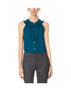 Michael Kors Collection Ruffled Sleeveless Silk-georgette Blouse