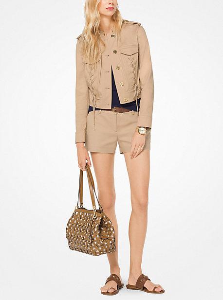 Michael Michael Kors Lace-up Cotton-twill Jacket