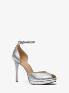 Michael Michael Kors Tiegan Metallic Embossed Leather Sandal