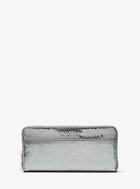 Michael Michael Kors Jet Set Metallic Embossed-leather Continental Wallet