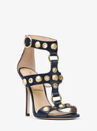 Michael Kors Collection Arlene Embellished Leather Sandal