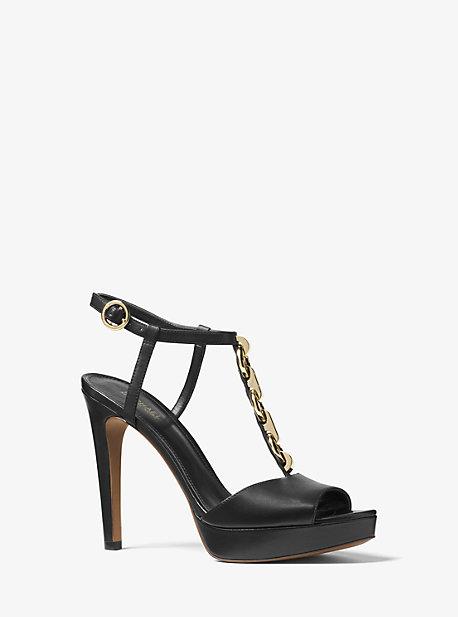 Michael Michael Kors Mahari Leather And Chain-link Sandal