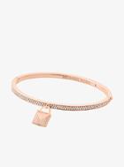 Michael Kors Pave Rose Gold-tone Lock Charm Bangle