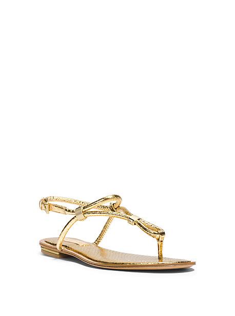 Michael Kors Collection Hartley Metallic Leather Sandal