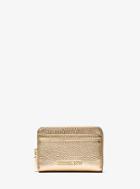 Michael Michael Kors Mercer Small Metallic Pebbled Leather Wallet