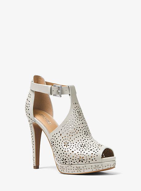 Michael Michael Kors Alyssa Perforated Leather Open-toe Bootie