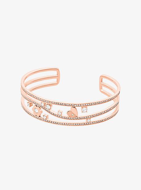 Michael Kors Pave Rose Gold-tone Floral Cuff
