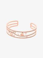 Michael Kors Pave Rose Gold-tone Floral Cuff