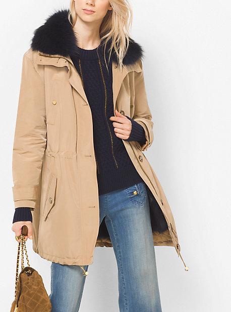 Michael Michael Kors Fur-trimmed Satin Anorak