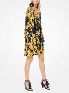 Michael Kors Collection Floral Crepe De Chine Shift Dress With Pareo