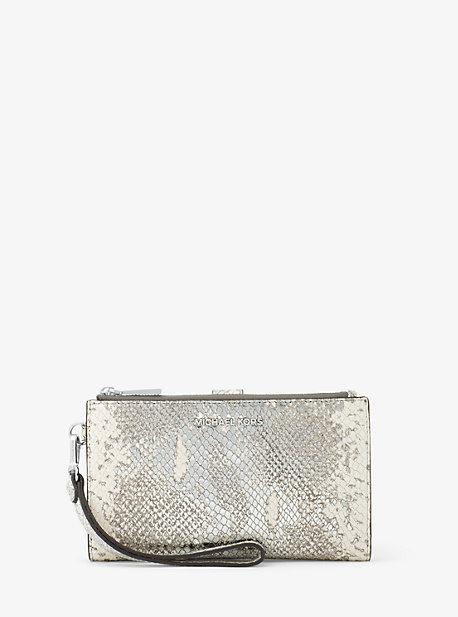 Michael Michael Kors Adele Metallic Snake-embossed Leather Smartphone Wristlet