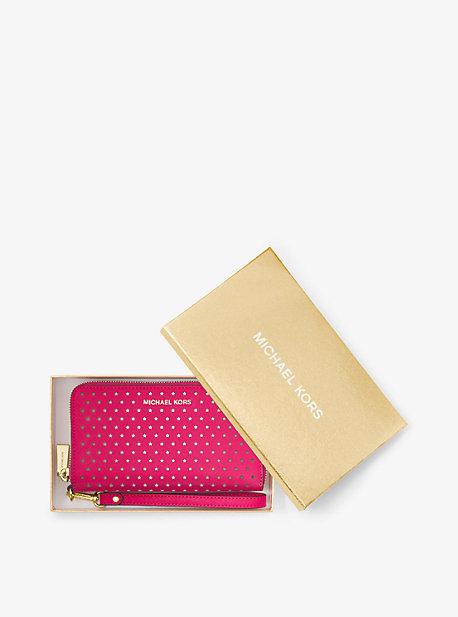 Michael Michael Kors Jet Set Perforated Leather Smartphone Wristlet