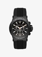 Michael Kors Dylan Pave Black Silicone Watch