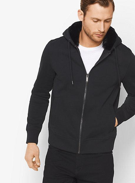 Michael Kors Mens Fur-lined Zip-up Hoodie