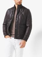 Michael Kors Mens Quilted-leather Bomber Jacket