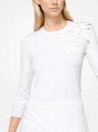 Michael Kors Collection Palm Embroidered Stretch-viscose Pullover