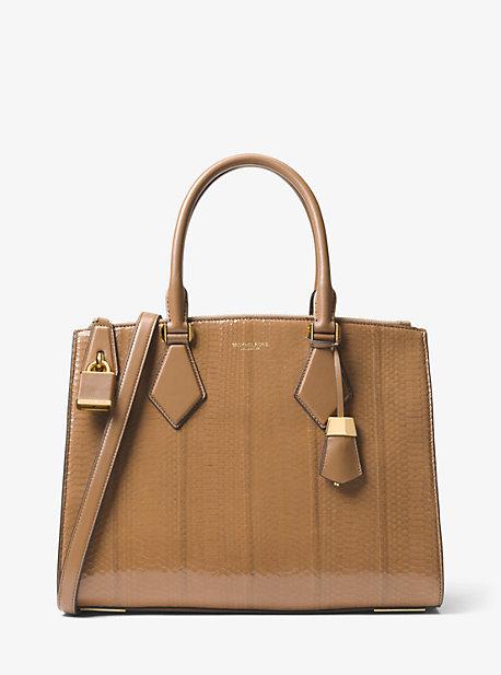 Michael Kors Collection Casey Large Snakeskin Satchel