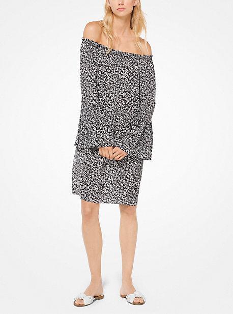 Michael Kors Collection Floral Silk-georgette Off-the-shoulder Dress