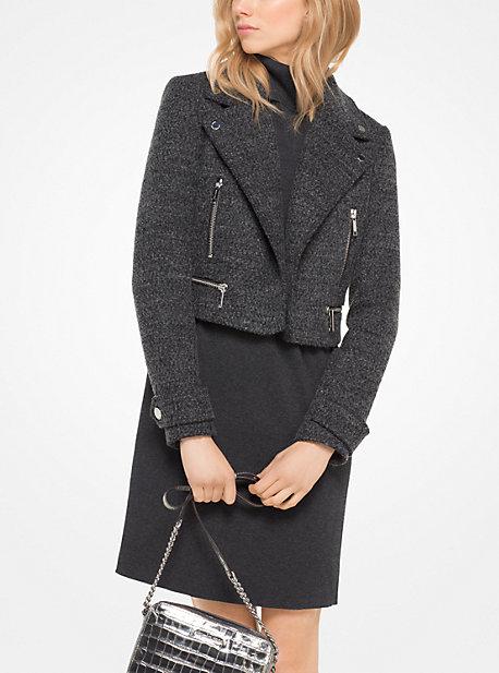 Michael Michael Kors Tweed Cropped Moto Jacket