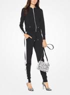Michael Michael Kors Contrast Stripe Viscose Zip-up Hoodie