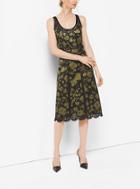 Michael Kors Collection Floraflage Silk And Lace Dress