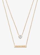 Michael Kors Gold-tone Double-strand Pendant Necklace