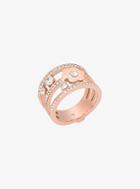Michael Kors Pave Rose Gold-tone Floral Ring