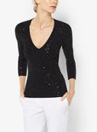 Michael Kors Collection Sequined V-neck Pullover