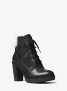 Michael Michael Kors Kim Leather And Shearling Lace-up Boot