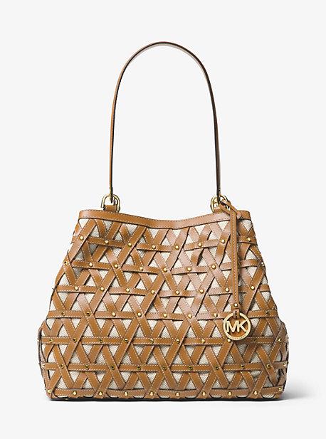 Michael Michael Kors Brooklyn Large Leather And Canvas Tote