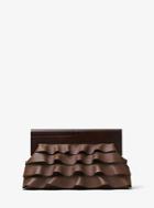 Michael Kors Collection Stanwyck Ruffled Leather Clutch