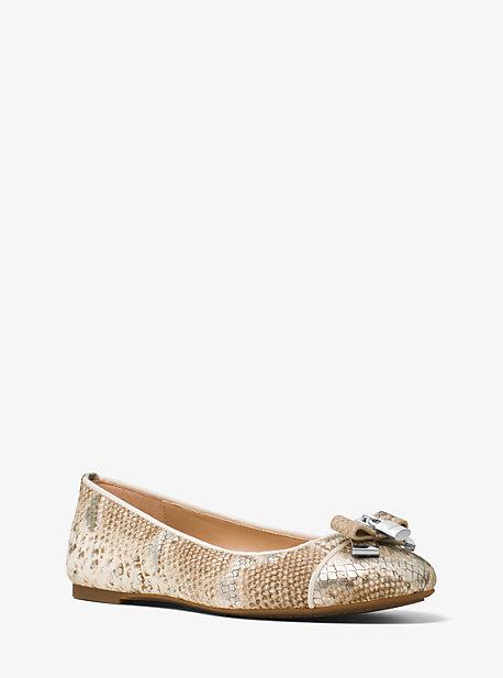 Michael Michael Kors Alice Embossed-leather Ballet Flat
