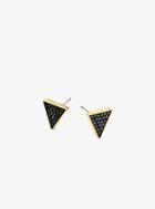 Michael Kors Black Pave Triangle Stud Earrings