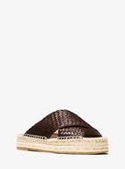 Michael Kors Collection Destin Woven-leather Espadrille Slide