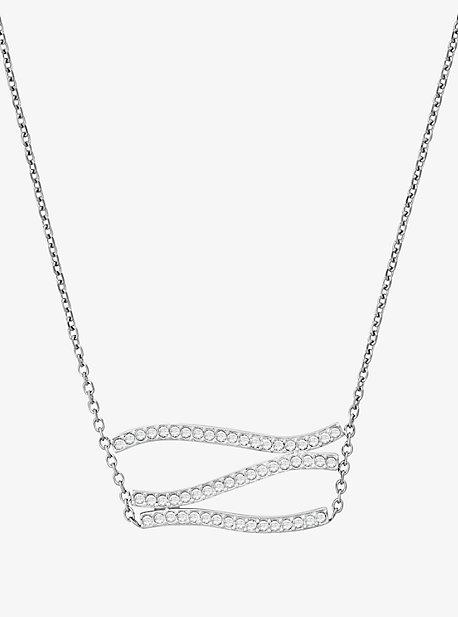 Michael Kors Pave Silver-tone Wave Pendant Necklace