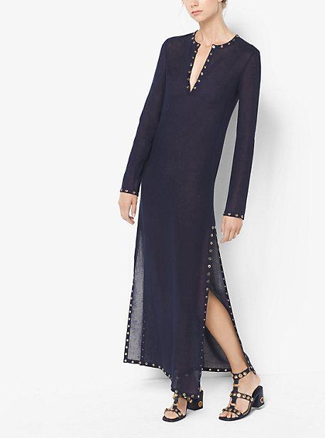 Michael Kors Collection Grommeted Linen Caftan