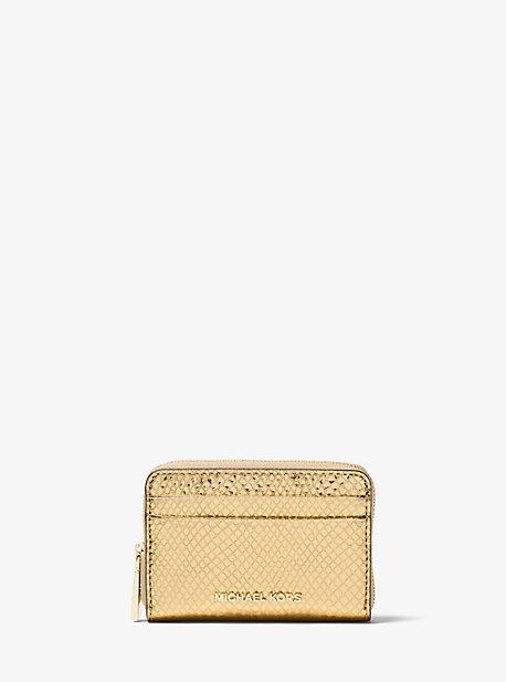 Michael Michael Kors Jet Set Metallic Embossed Leather Wallet