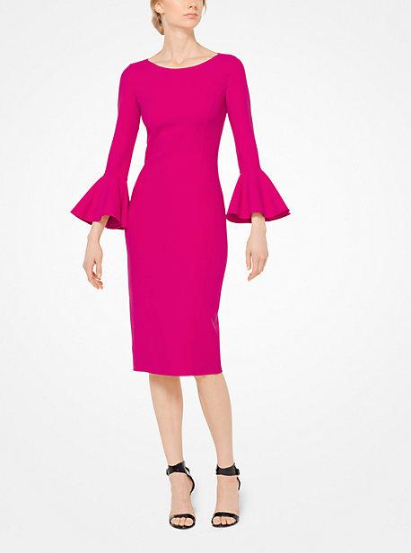 Michael Kors Collection Bell-cuff Stretch Wool-crepe Sheath Dress