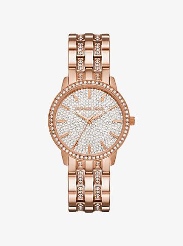 Michael Kors Nini Pave Rose Gold-tone Watch