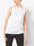 Michael Kors Collection Pleated Silk-blend Blouse