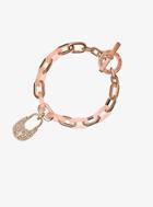 Michael Kors Padlock Rose Gold-tone Toggle Bracelet