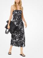 Michael Kors Collection Leaf Silk-chiffon Strapless Dress