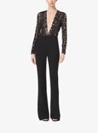 Michael Kors Collection Embroidered Stretch Wool-crepe Jumpsuit