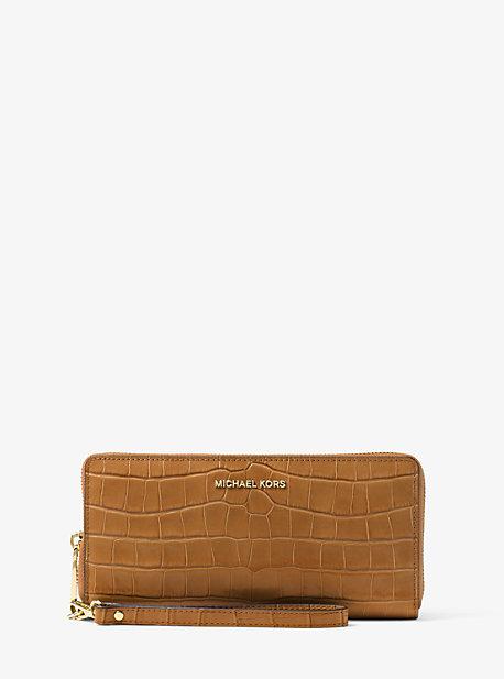Michael Michael Kors Jet Set Travel Crocodile-embossed-leather Continental Wristlet