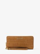 Michael Michael Kors Jet Set Travel Crocodile-embossed-leather Continental Wristlet