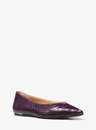 Michael Michael Kors Lizzy Embossed-leather Choked Flat
