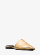 Michael Kors Collection Darla Crackled Metallic Leather Mule