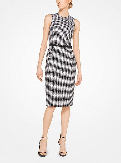 Michael Kors Collection Houndstooth Wool Jacquard Sheath Dress