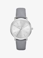 Michael Kors Jaryn Silver-tone Leather-band Watch