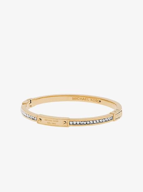 Michael Kors Gold-tone Baguette Hinge Logo Bracelet